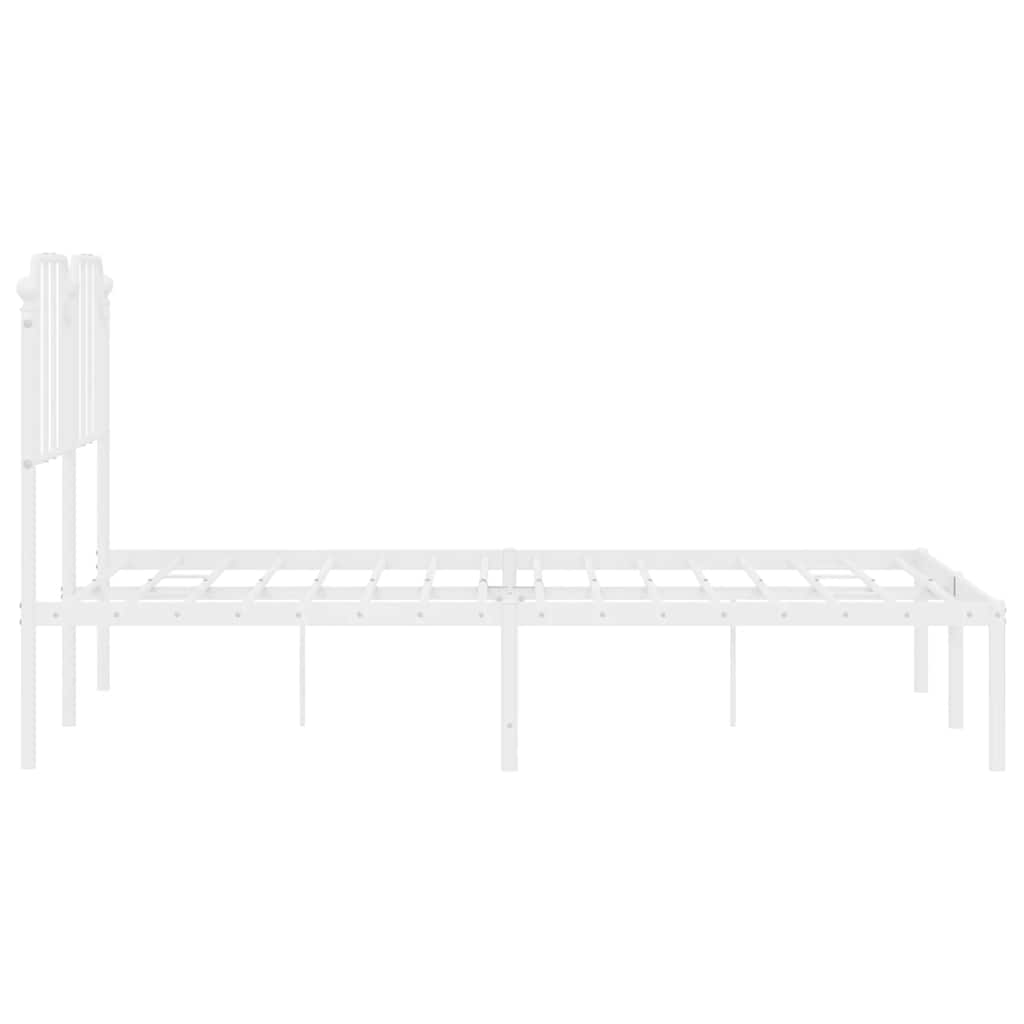 8721012212473_g_en_hd_5 vidaXL Metal Bed Frame without Mattress with Headboard White 150x200 cm - Image 7