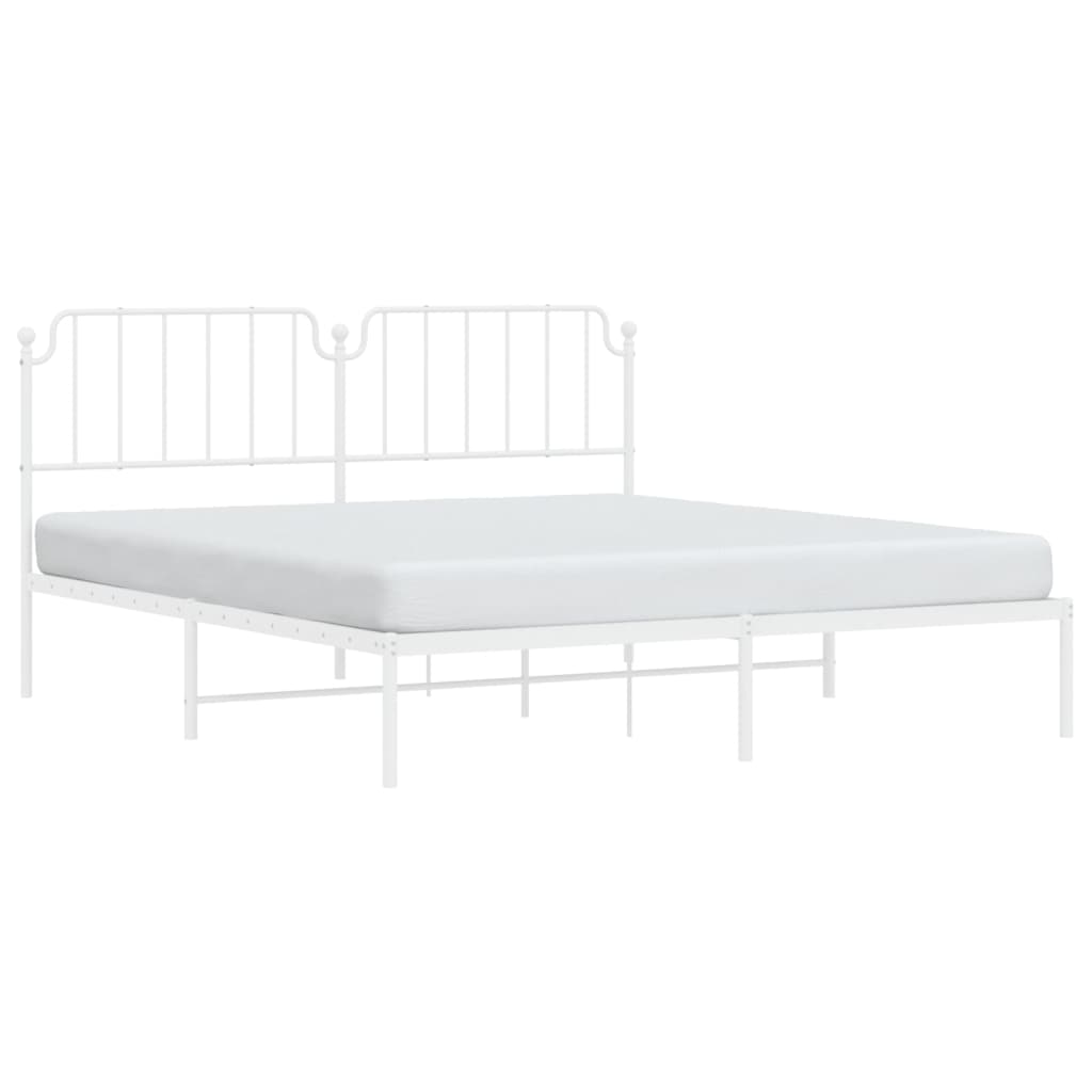 8721012212497_g_en_hd_1 vidaXL Metal Bed Frame without Mattress with Headboard White 183x203 cm King - Image 3