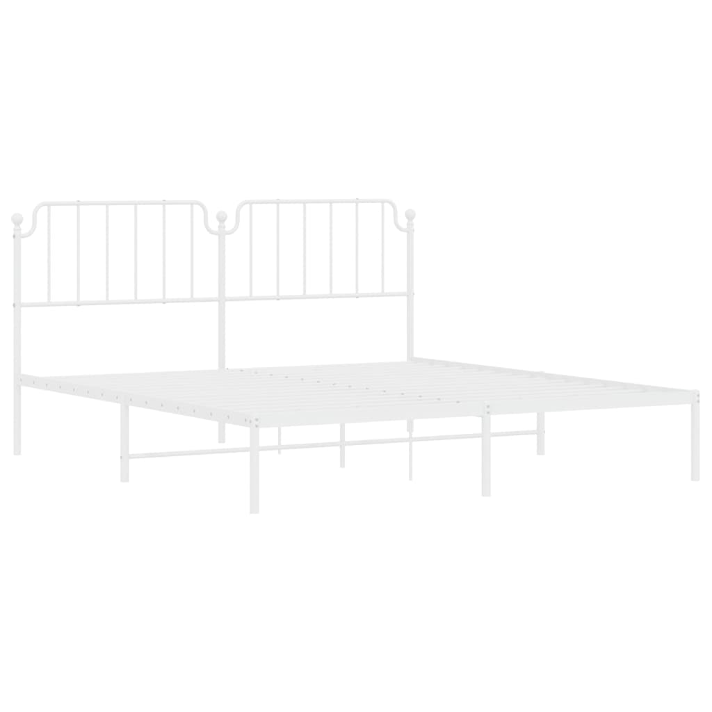 8721012212497_g_en_hd_2 vidaXL Metal Bed Frame without Mattress with Headboard White 183x203 cm King - Image 4