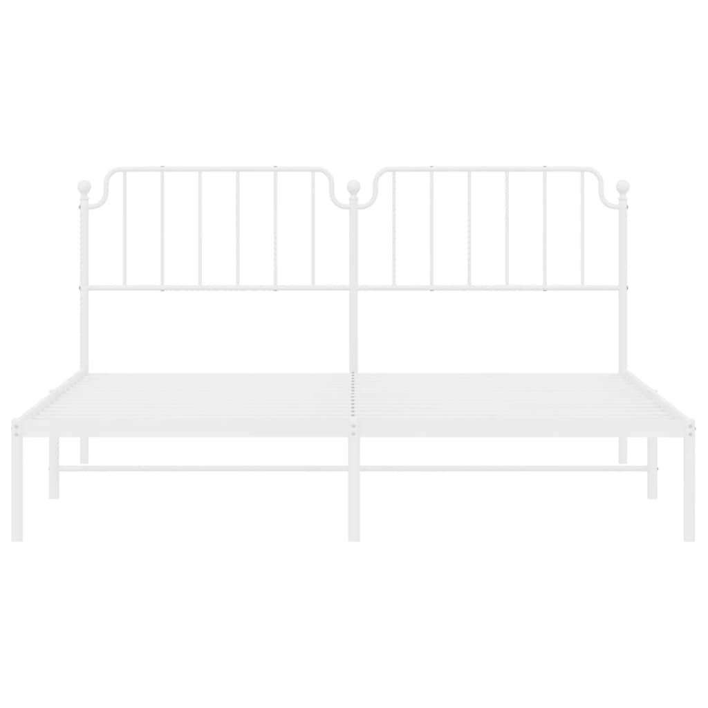 8721012212497_g_en_hd_3 vidaXL Metal Bed Frame without Mattress with Headboard White 183x203 cm King - Image 5