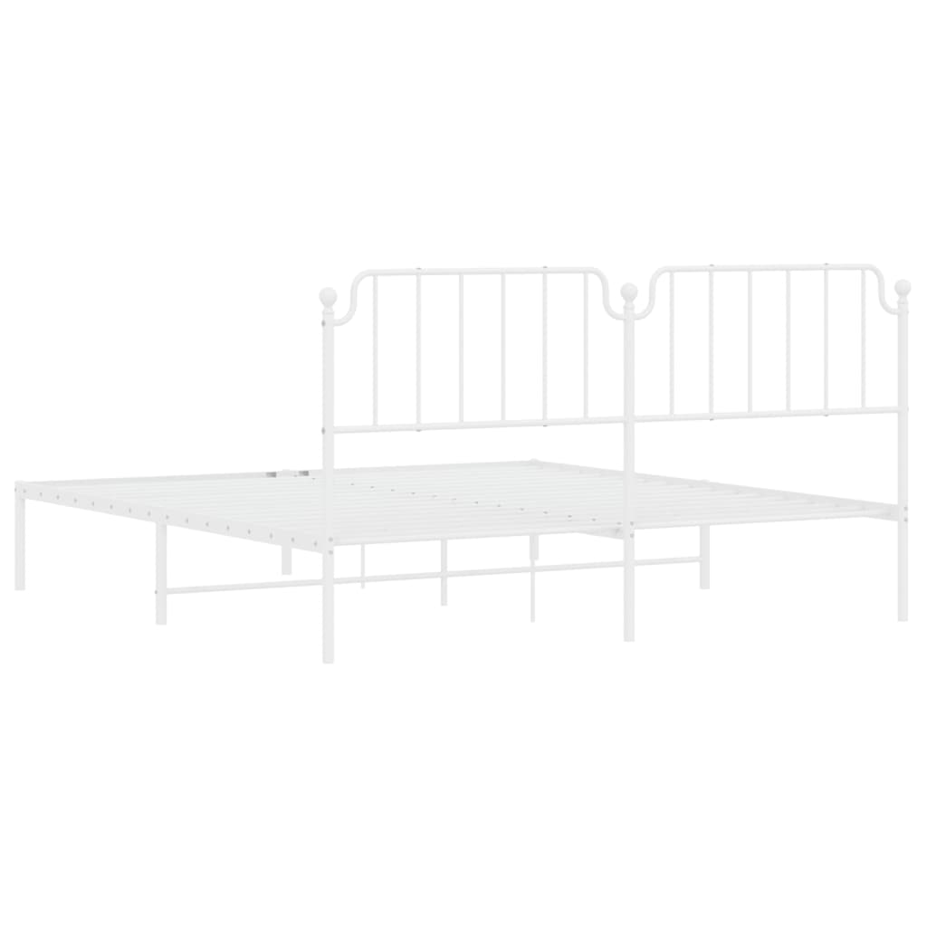 8721012212497_g_en_hd_5 vidaXL Metal Bed Frame without Mattress with Headboard White 183x203 cm King - Image 7
