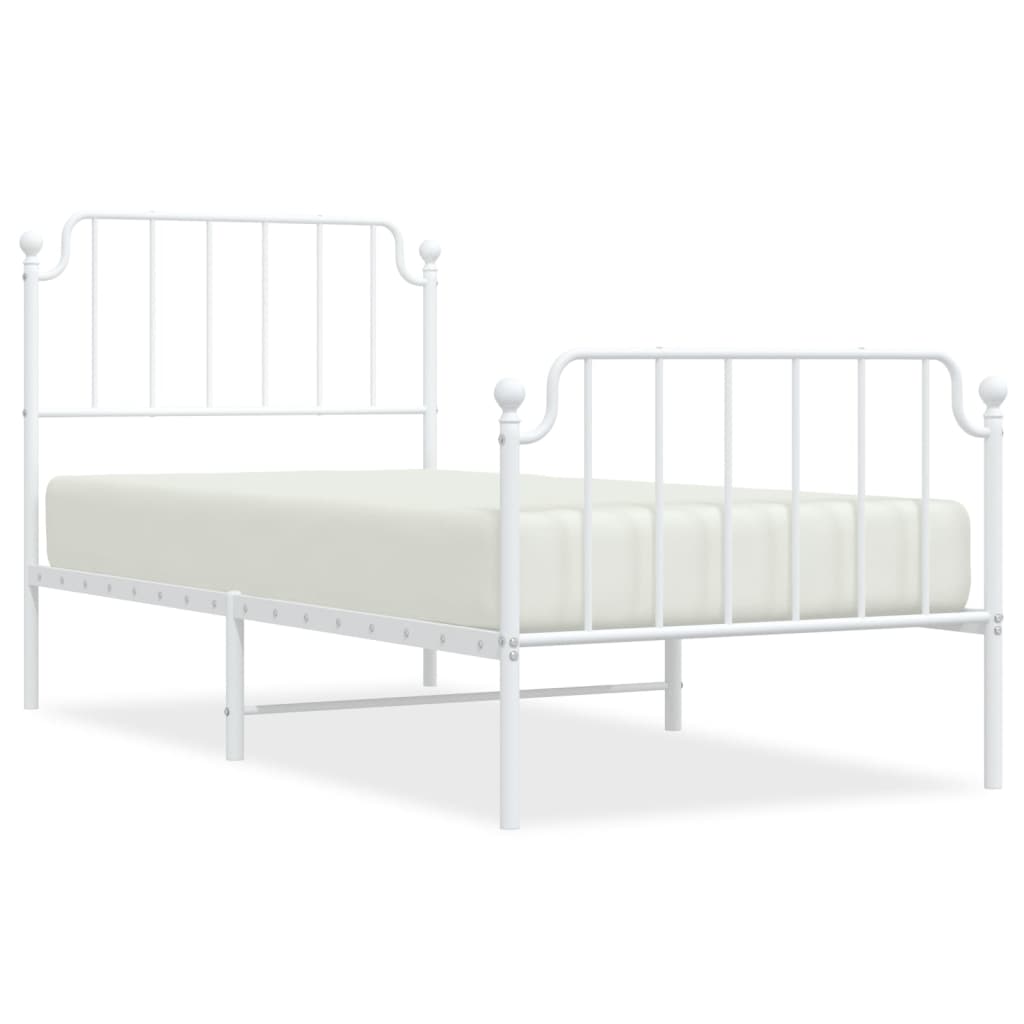 8721012212558_a_en_hd_1 vidaXL Metal Bed Frame without Mattress with Footboard White 90x190 cm - Image 2
