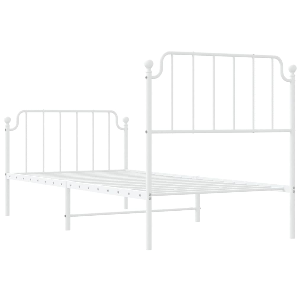 8721012212558_g_en_hd_5 vidaXL Metal Bed Frame without Mattress with Footboard White 90x190 cm - Image 7