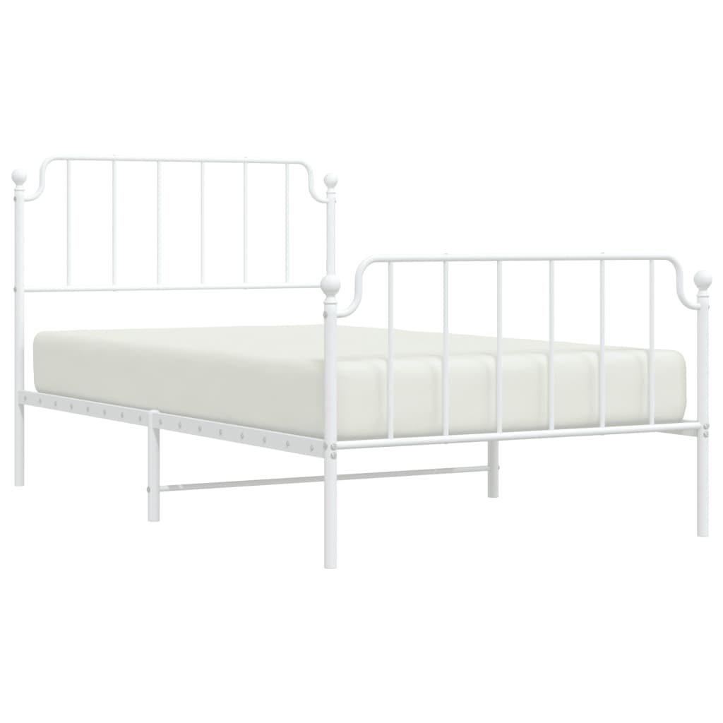 8721012212596_g_en_hd_1 vidaXL Metal Bed Frame without Mattress with Footboard White 107x203 cm King Single - Image 3