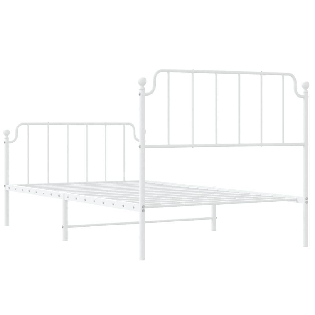 8721012212596_g_en_hd_5 vidaXL Metal Bed Frame without Mattress with Footboard White 107x203 cm King Single - Image 7