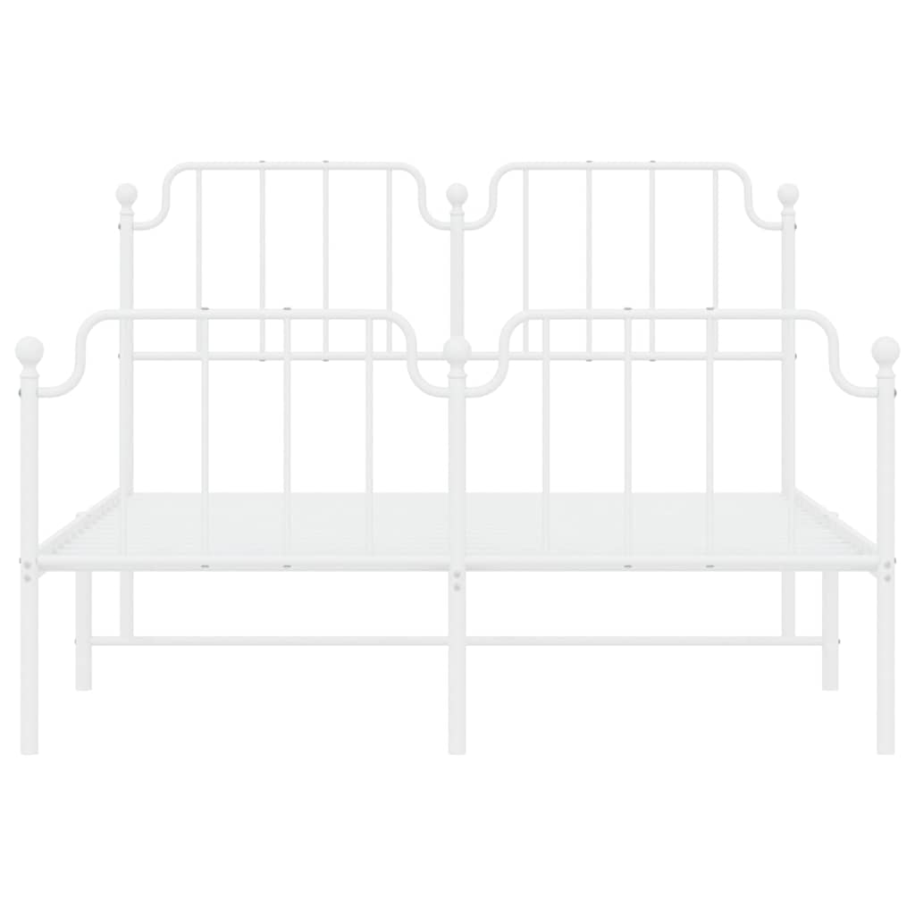 8721012212626_g_en_hd_4 vidaXL Metal Bed Frame without Mattress with Footboard White 135x190 cm - Image 6