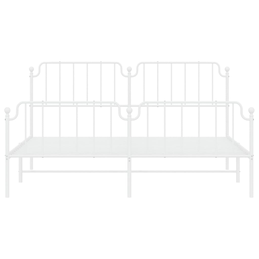 8721012212671_g_en_hd_3 vidaXL Metal Bed Frame without Mattress with Footboard White 183x203 cm King - Image 5