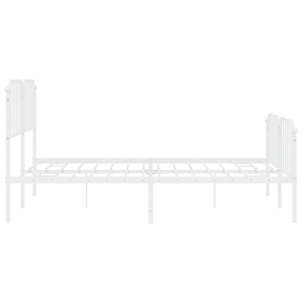 8721012212671_g_en_hd_4 vidaXL Metal Bed Frame without Mattress with Footboard White 183x203 cm King - Image 6
