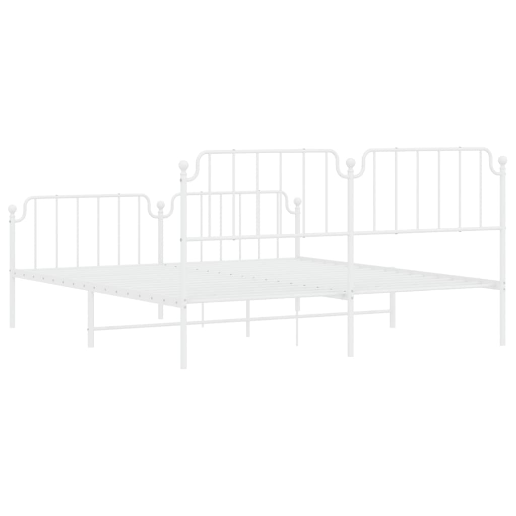 8721012212671_g_en_hd_5 vidaXL Metal Bed Frame without Mattress with Footboard White 183x203 cm King - Image 7