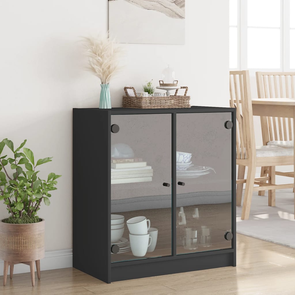 8721012213715_g_en_hd_1 vidaXL Side Cabinet with Glass Doors Black 68x37x75.5 cm - Image 4