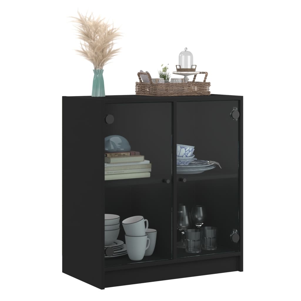 8721012213715_g_en_hd_2 vidaXL Side Cabinet with Glass Doors Black 68x37x75.5 cm - Image 5