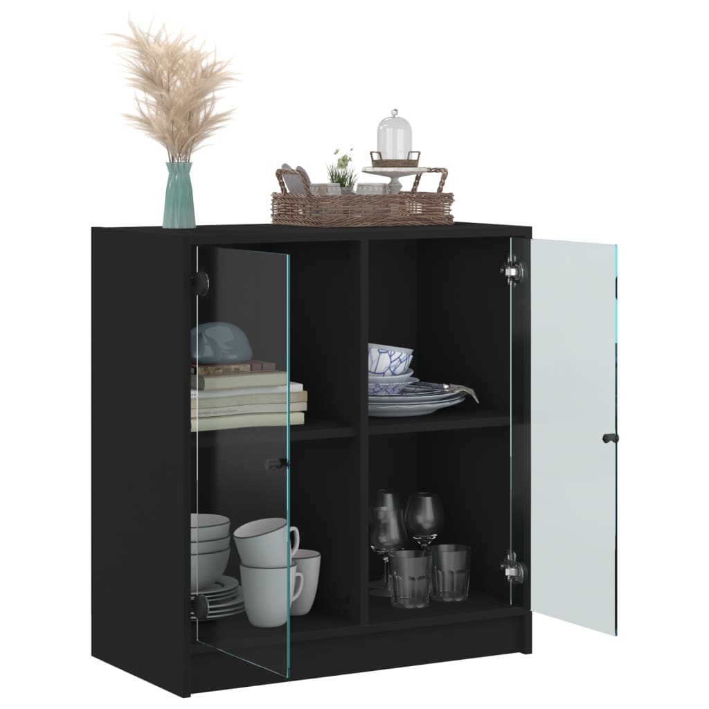 8721012213715_g_en_hd_3 vidaXL Side Cabinet with Glass Doors Black 68x37x75.5 cm - Image 6
