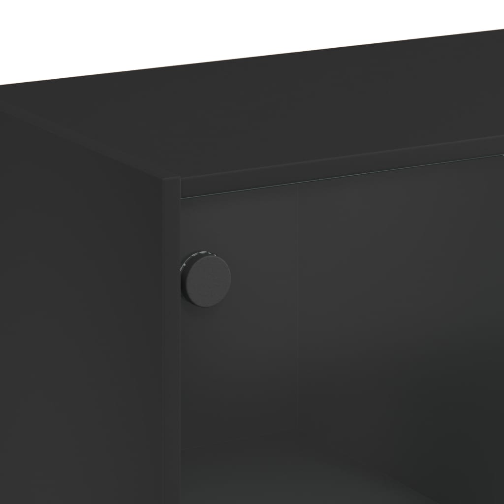 8721012213715_g_en_hd_7 vidaXL Side Cabinet with Glass Doors Black 68x37x75.5 cm - Image 10