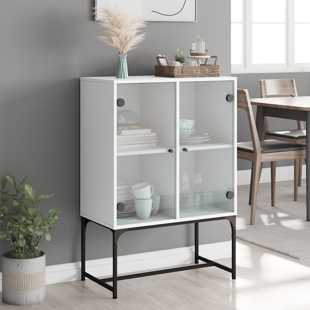8721012214965_g_en_hd_1 vidaXL Side Cabinet with Glass Doors White 69x37x100 cm - Image 4