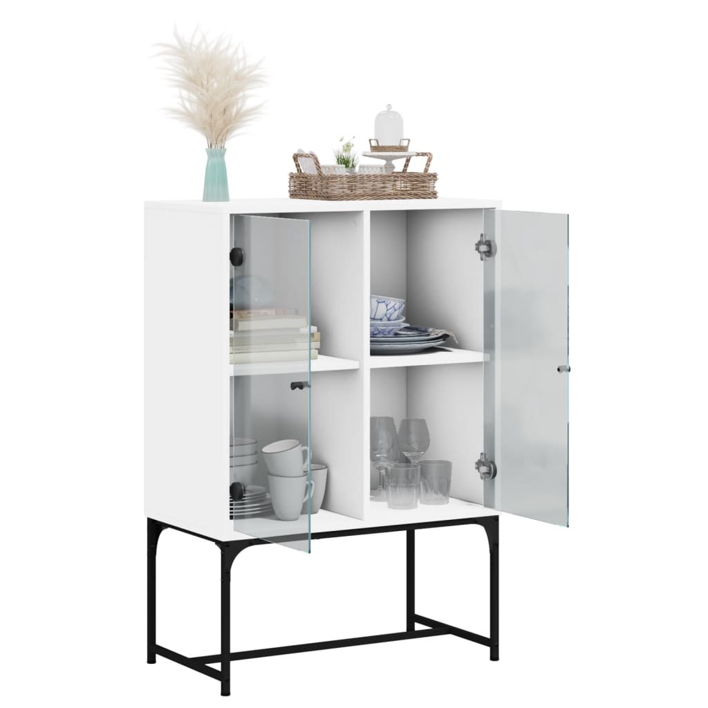 8721012214965_g_en_hd_3 vidaXL Side Cabinet with Glass Doors White 69x37x100 cm - Image 6
