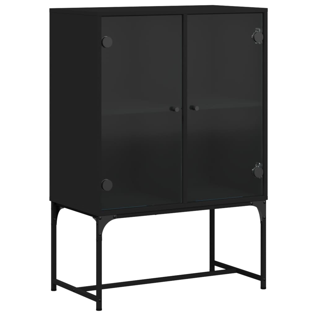 8721012214972_a_en_hd_1 vidaXL Side Cabinet with Glass Doors Black 69x37x100 cm - Image 2