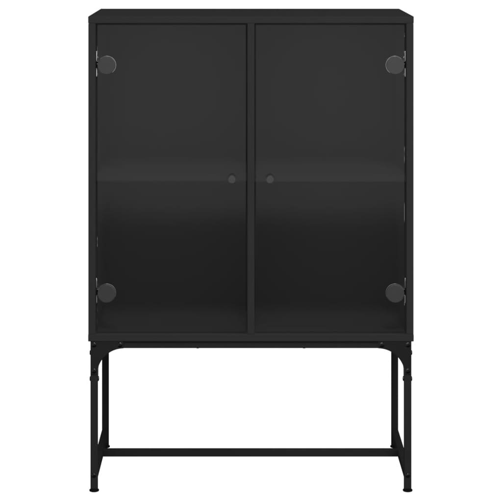 8721012214972_g_en_hd_4 vidaXL Side Cabinet with Glass Doors Black 69x37x100 cm - Image 7
