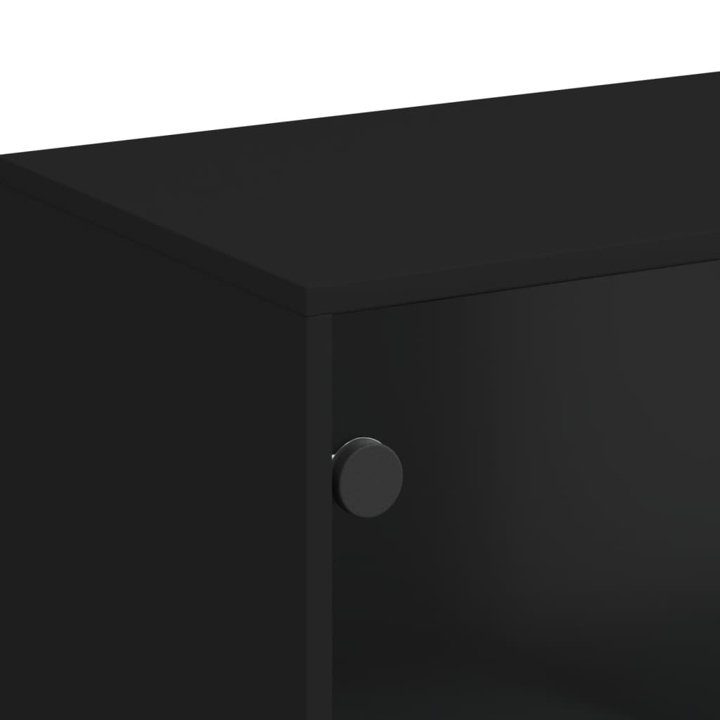 8721012214972_g_en_hd_7 vidaXL Side Cabinet with Glass Doors Black 69x37x100 cm - Image 10