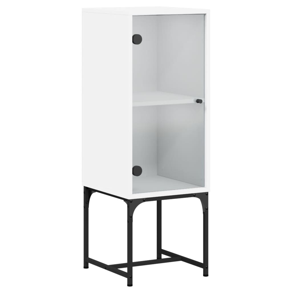 8721012215030_a_en_hd_1 vidaXL Side Cabinet with Glass Doors White 35x37x100 cm - Image 2