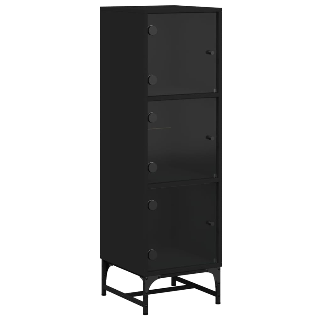 8721012215115_a_en_hd_1 vidaXL Highboard with Glass Doors Black 35x37x120 cm - Image 2