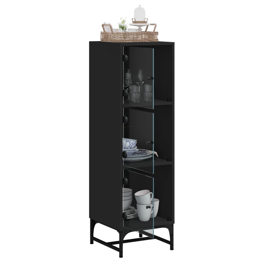 8721012215115_g_en_hd_3 vidaXL Highboard with Glass Doors Black 35x37x120 cm - Image 6