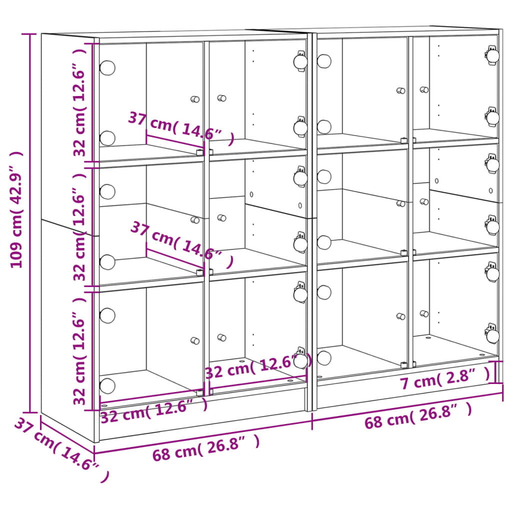8721012216006_g_en_hd_10 vidaXL Bookcase with Doors White 136x37x109 cm Engineered Wood - Image 13