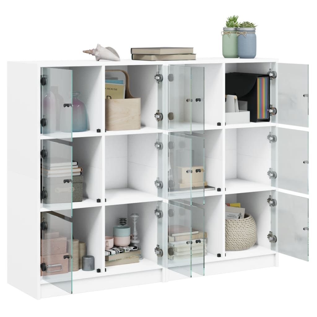 8721012216006_g_en_hd_2 vidaXL Bookcase with Doors White 136x37x109 cm Engineered Wood - Image 5