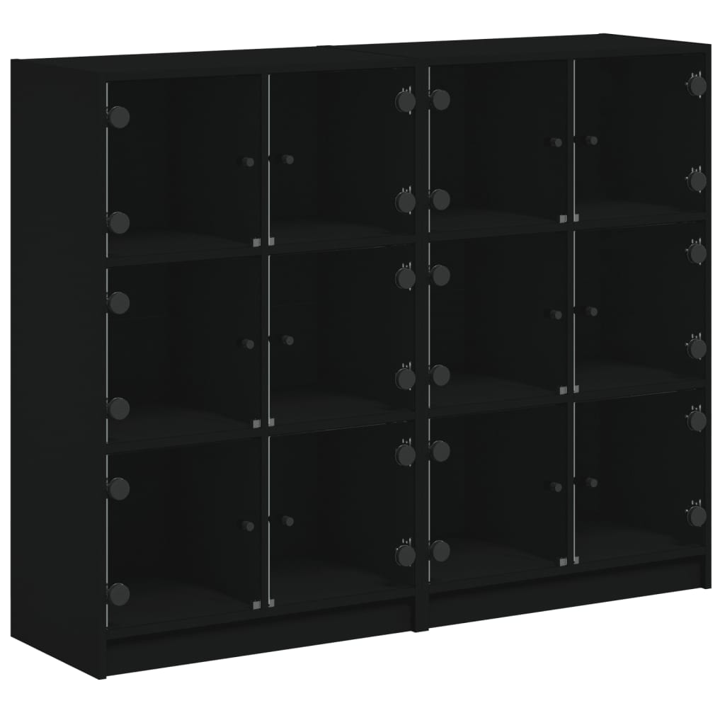 8721012216013_a_en_hd_1 vidaXL Bookcase with Doors Black 136x37x109 cm Engineered Wood - Image 2