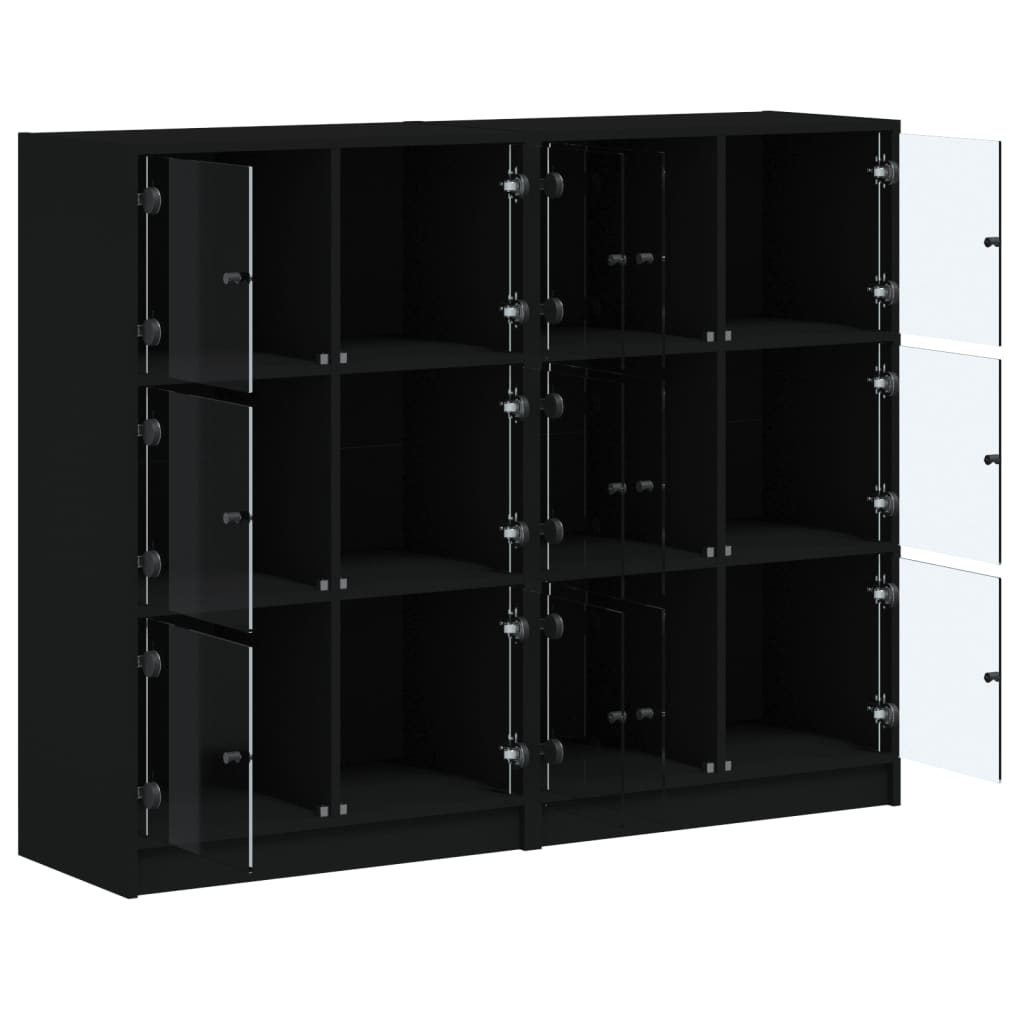 8721012216013_g_en_hd_4 vidaXL Bookcase with Doors Black 136x37x109 cm Engineered Wood - Image 7