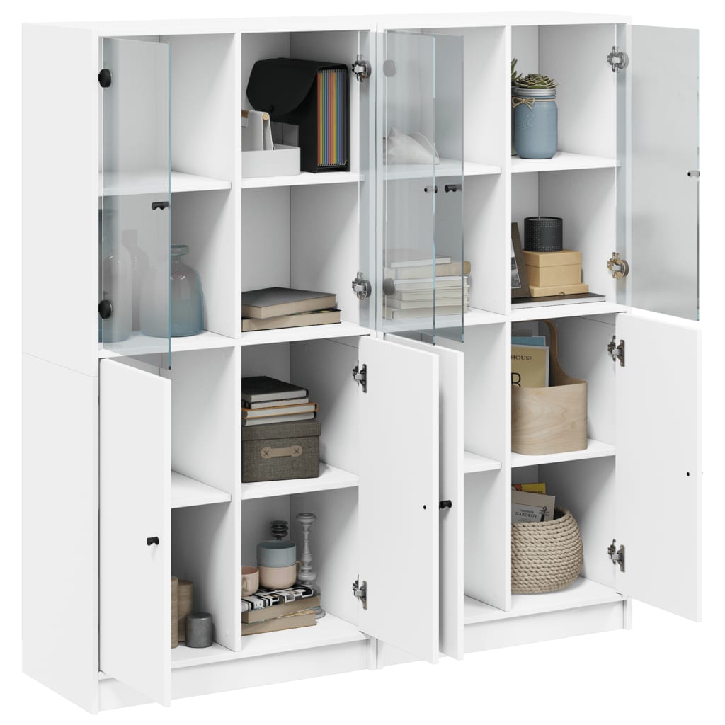 8721012216143_g_en_hd_2 vidaXL Bookcase with Doors White 136x37x142 cm Engineered Wood - Image 5