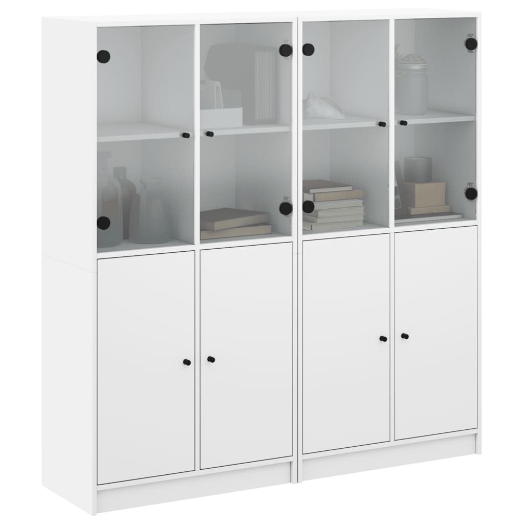 8721012216143_g_en_hd_3 vidaXL Bookcase with Doors White 136x37x142 cm Engineered Wood - Image 6