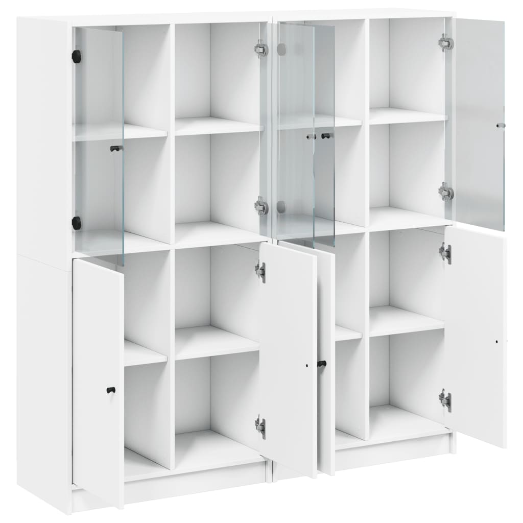 8721012216143_g_en_hd_4 vidaXL Bookcase with Doors White 136x37x142 cm Engineered Wood - Image 7