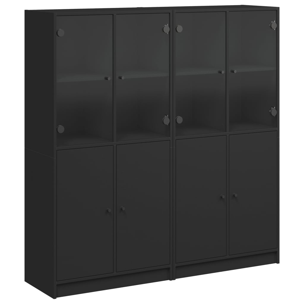 8721012216150_a_en_hd_1 vidaXL Bookcase with Doors Black 136x37x142 cm Engineered Wood - Image 2