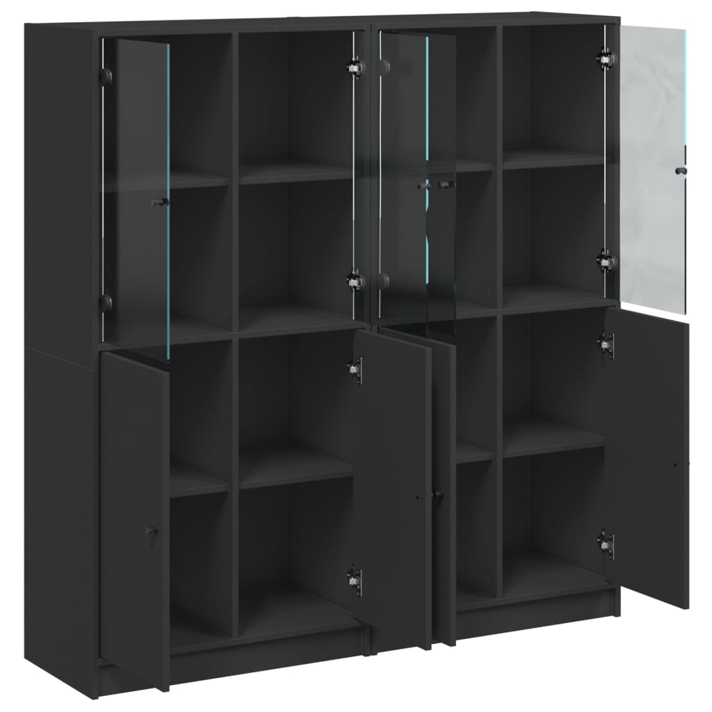 8721012216150_g_en_hd_4 vidaXL Bookcase with Doors Black 136x37x142 cm Engineered Wood - Image 7