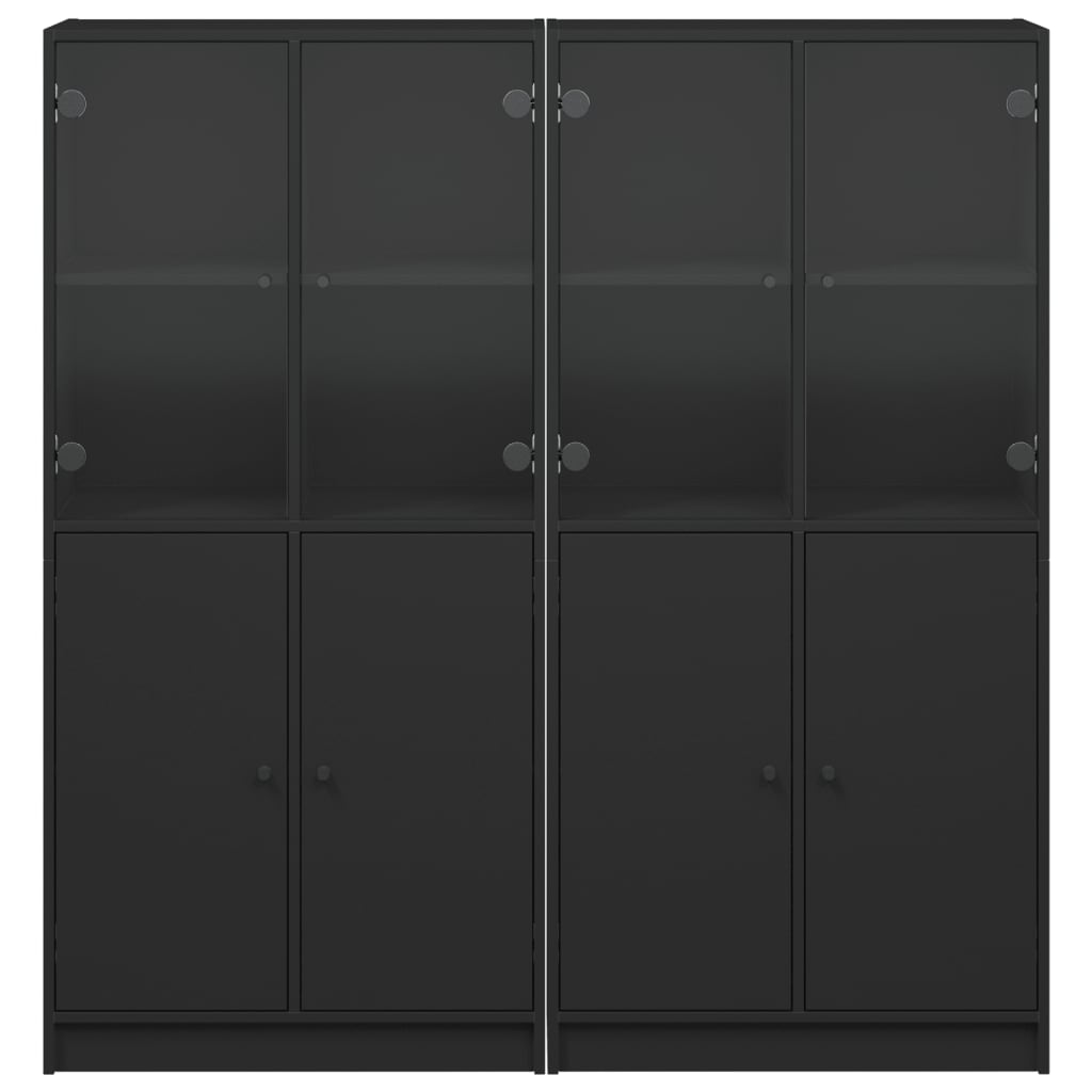8721012216150_g_en_hd_5 vidaXL Bookcase with Doors Black 136x37x142 cm Engineered Wood - Image 8