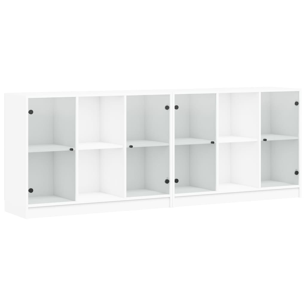 8721012216211_a_en_hd_1 vidaXL Bookcase with Doors White 204x37x75 cm Engineered Wood - Image 2