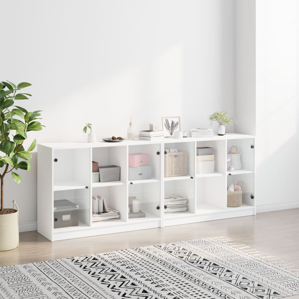 8721012216211_g_en_hd_1 vidaXL Bookcase with Doors White 204x37x75 cm Engineered Wood - Image 4