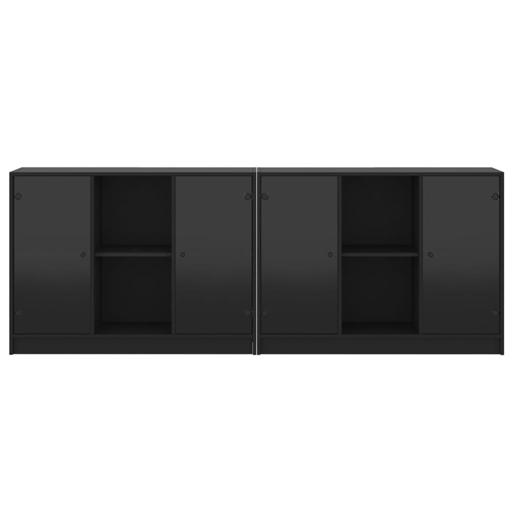 8721012216228_g_en_hd_4 vidaXL Bookcase with Doors Black 204x37x75 cm Engineered Wood - Image 7