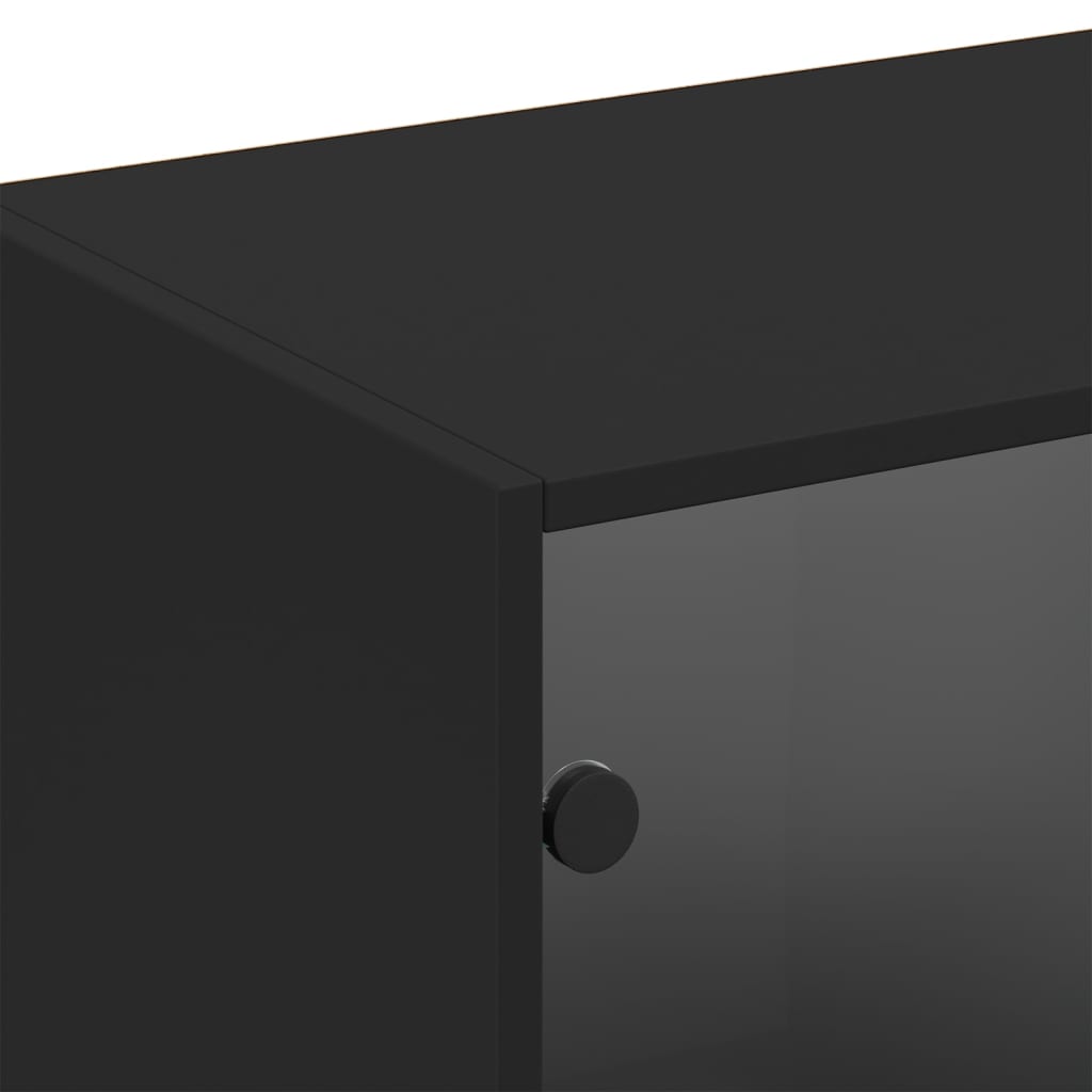 8721012216228_g_en_hd_7 vidaXL Bookcase with Doors Black 204x37x75 cm Engineered Wood - Image 10