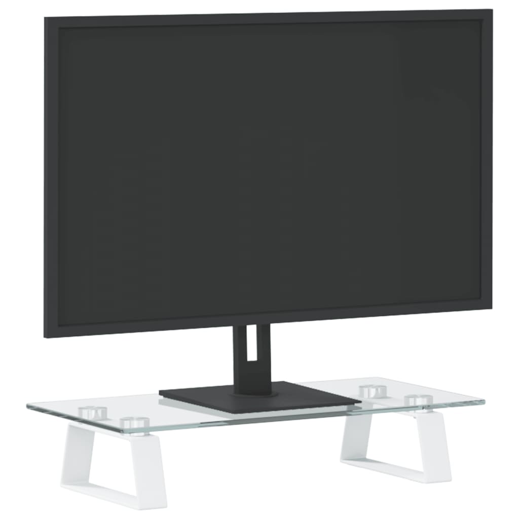 8721012216358_g_en_hd_1 vidaXL Monitor Stand White 40x20x8 cm Tempered Glass and Metal - Image 3