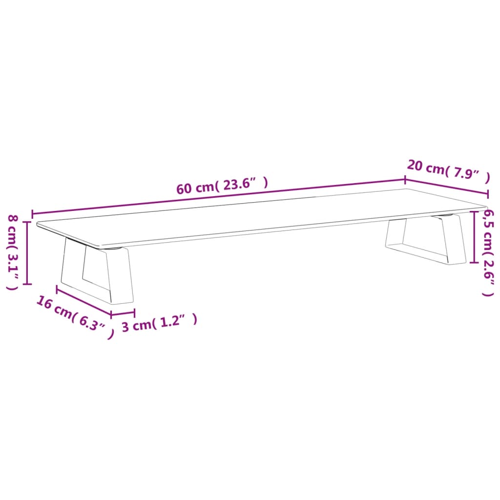8721012216365_g_en_hd_6 vidaXL Monitor Stand White 60x20x8 cm Tempered Glass and Metal - Image 8
