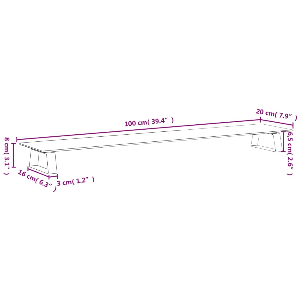8721012216464_g_en_hd_6 vidaXL Monitor Stand Black 100x20x8 cm Tempered Glass and Metal - Image 8
