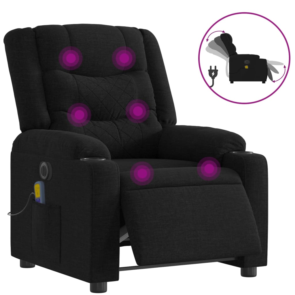 8721012220690_a_en_hd_1 vidaXL Electric Massage Recliner Chair Black Fabric - Image 2