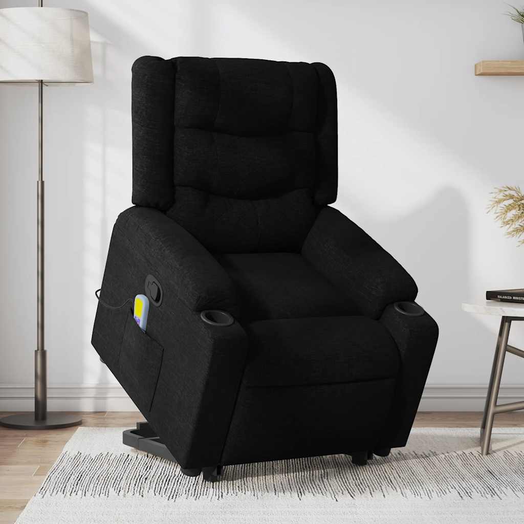 8721012220720_m_en_hd_1 vidaXL Stand up Massage Recliner Chair Black Fabric - Image 1