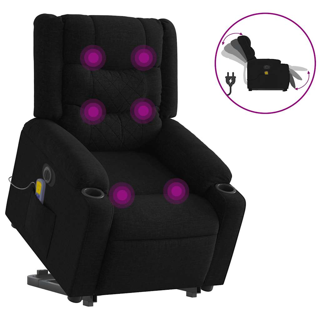 8721012220751_a_en_hd_1 vidaXL Electric Stand up Massage Recliner Chair Black Fabric - Image 2