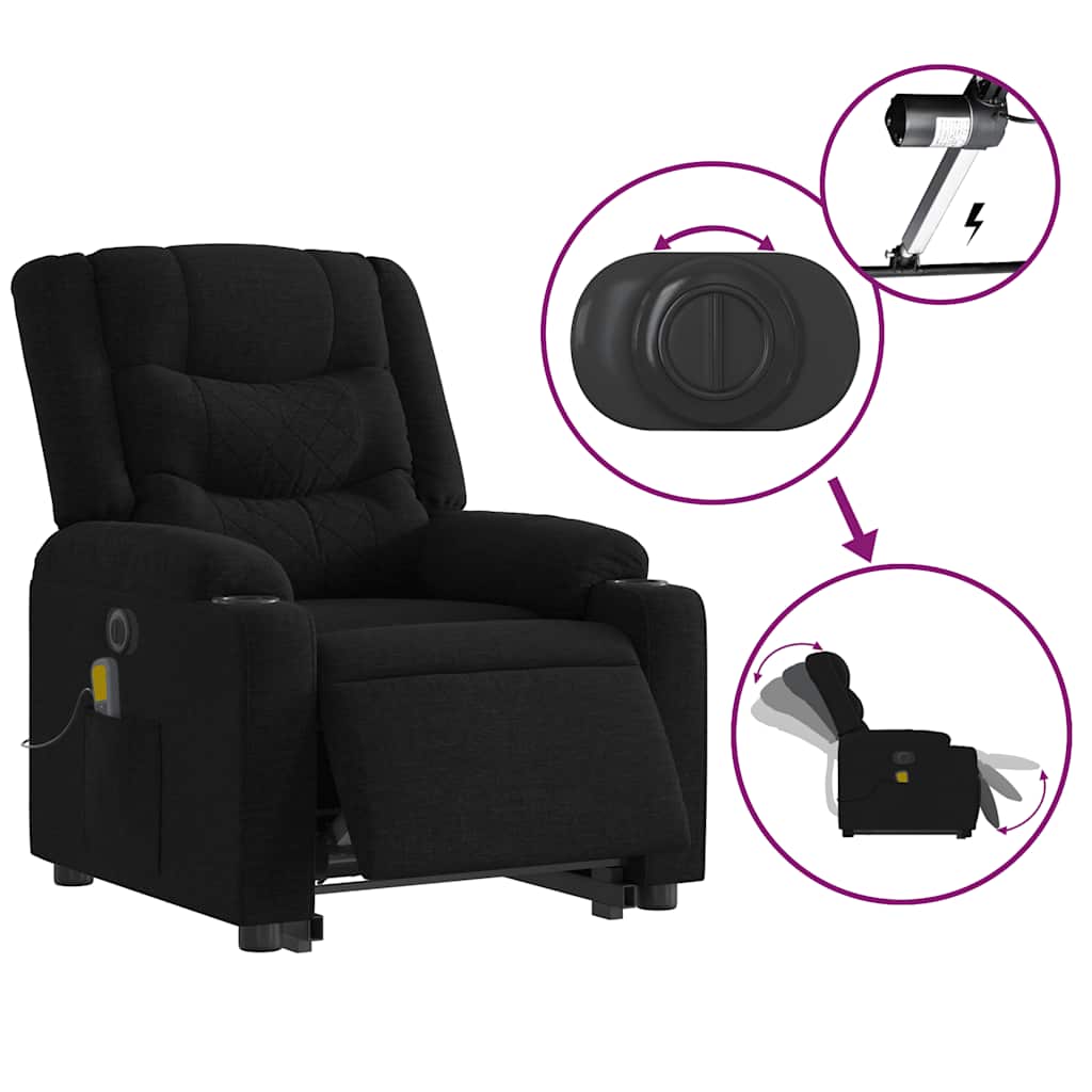 8721012220751_g_en_hd_4 vidaXL Electric Stand up Massage Recliner Chair Black Fabric - Image 6