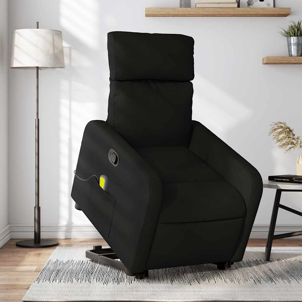 8721012221000_m_en_hd_1 vidaXL Stand up Massage Recliner Chair Black Fabric - Image 1