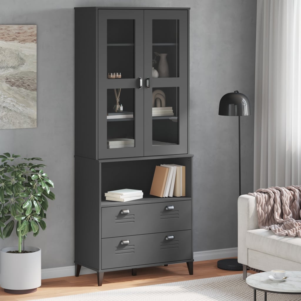 8721012224278_g_en_hd_1 vidaXL Highboard VIKEN Anthracite Grey 80x40x200 cm Solid Wood Pine - Image 4