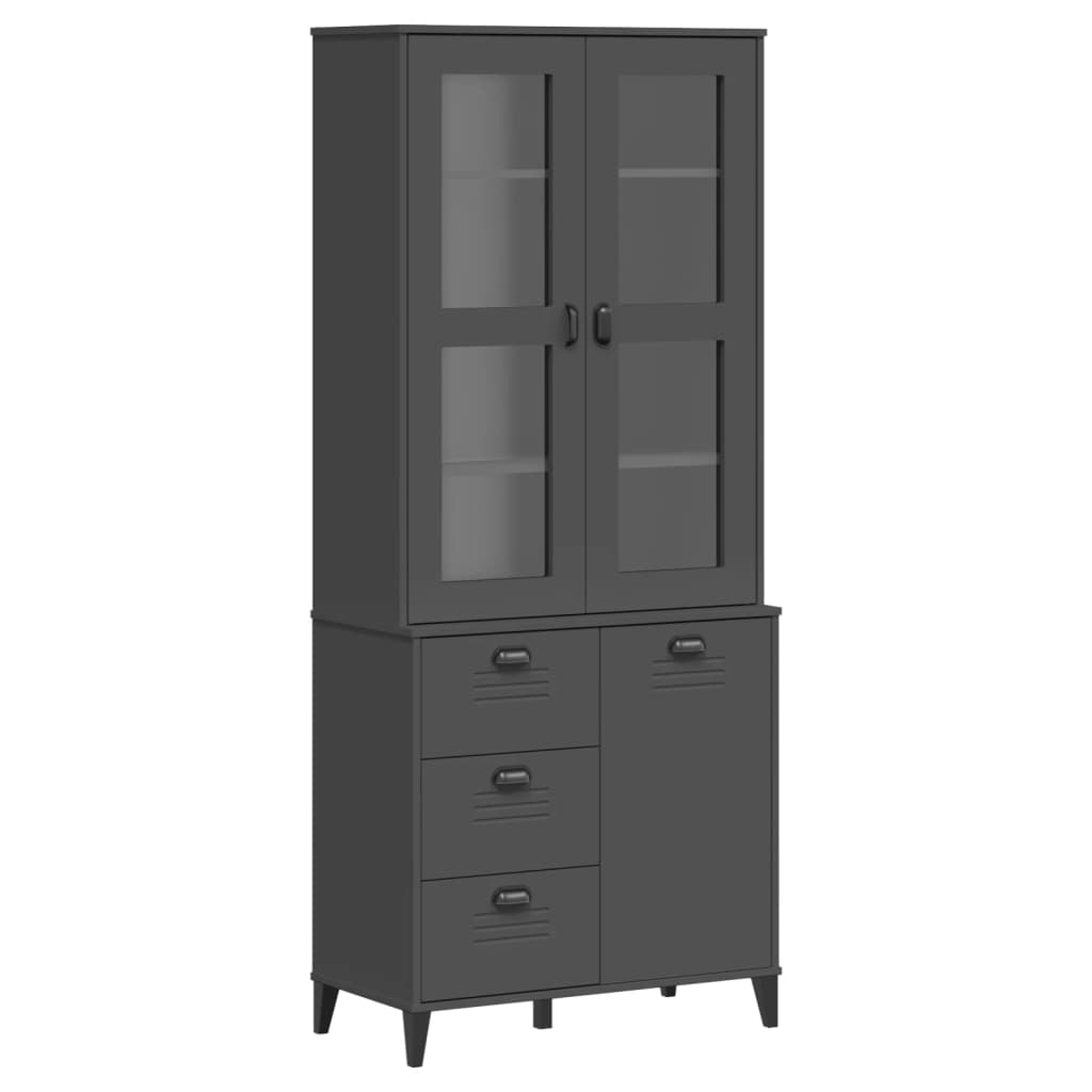 8721012224308_a_en_hd_1 vidaXL Highboard VIKEN Anthracite Grey 80x40x190 cm Solid Wood Pine - Image 2