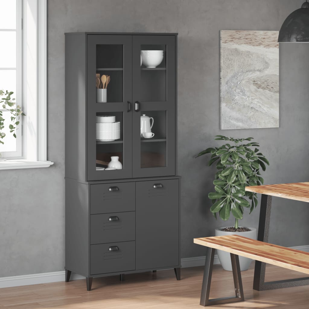 8721012224308_g_en_hd_1 vidaXL Highboard VIKEN Anthracite Grey 80x40x190 cm Solid Wood Pine - Image 4